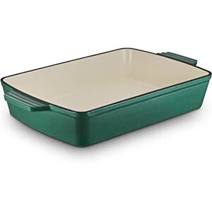 Barbary & Oak BO800258GRN Cast Iron Rectangular Roaster with Durable Enamel Interior, 39cm, Verdigris Green Barbary & Oak BO800258GRN Cast Iron Rectangular Roaster with Durable Enamel Interior, 39cm, Verdigris Green