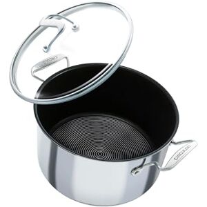 Circulon SteelShield C Series Stainless Steel Stock Pot with Lid 26cm/7.6L Induction Stock Pot with Hybrid Non Stick, Metal Utensil Safe & Dishwasher Safe Cookware Circulon SteelShield C Series Stainless Steel Stock Pot with Lid 26cm/7.6L Induction Stock Pot with Hybrid Non Stick, Metal Utensil Safe & Dishwasher Safe Cookware