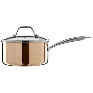 Premier Housewares Minerva Saucepan, Copper Cooking Pot for Kitchen, Glass, Stainless Steel, 39cm Premier Housewares Minerva Saucepan, Copper Cooking Pot for Kitchen, Glass, Stainless Steel, 39cm