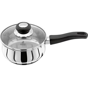 Judge Vista Stainless Steel Medium Saucepan, 16cm, 1L Shatterproof Vented Glass Lid, Induction Ready, Oven Safe Judge Vista Stainless Steel Medium Saucepan, 16cm, 1L Shatterproof Vented Glass Lid, Induction Ready, Oven Safe