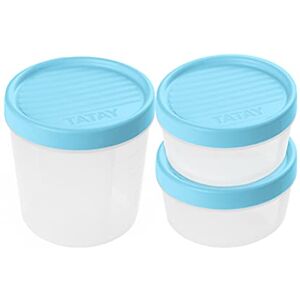 TATAY Set of 3 Food Storage (1 x 1.3L, 1 x 0.5L, 1 x 0.2L), Screw Lid, BPA free, Suitable Microwave and Dishwasher, Blue 1169400 TATAY Set of 3 Food Storage (1 x 1.3L, 1 x 0.5L, 1 x 0.2L), Screw Lid, BPA free, Suitable Microwave and Dishwasher, Blue 1169400
