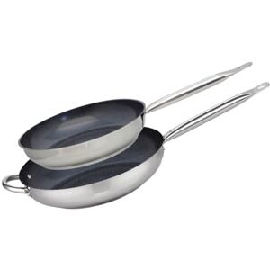 ELO 9804750 Set of 2 Stainless Steel Frying Pans 18/10, Induction Frying Pan, Frying Pan, Stainless Steel Frying Pan, All Hob Frying Pans, 28 cm and 32 cm, Stainless Steel, 32 x 6 cm ELO 9804750 Set of 2 Stainless Steel Frying Pans 18/10, Induction Frying Pan, Frying Pan, Stainless Steel Frying Pan, All Hob Frying Pans, 28 cm and 32 cm, Stainless Steel, 32 x 6 cm