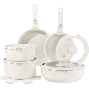 YASHE 15-Piece Non-Stick Pots and Pans Set, Granite Cookware with Removable Handles, Stackable, Easy to Clean, Induction & Gas Hob Compatible YASHE 15-Piece Non-Stick Pots and Pans Set, Granite Cookware with Removable Handles, Stackable, Easy to Clean, Induction & Gas Hob Compatible