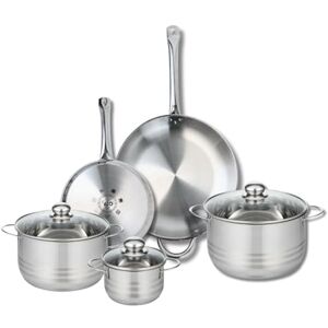 Fackelmann Elo Profi 9880650 5-Piece Cookware Set of 2 Frying Pans 24 and 32 cm and 3 Saucepans 14, 20 and 24 cm Elo Profi Shiny Stainless Steel Induction Fackelmann Elo Profi 9880650 5-Piece Cookware Set of 2 Frying Pans 24 and 32 cm and 3 Saucepans 14, 20 and 24 cm Elo Profi Shiny Stainless Steel Induction