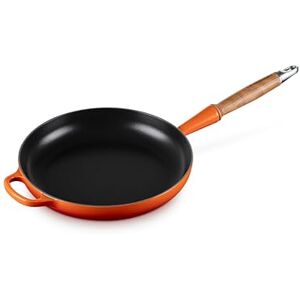 LE CREUSET Signature Cast Iron Frying Pan with Wooden Handle 24cm Volcanic, 20258240900422 LE CREUSET Signature Cast Iron Frying Pan with Wooden Handle 24cm Volcanic, 20258240900422