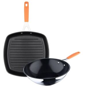 San Ignacio Grill Pan Set 28 x 28 cm + Wok Ø28 cm in Forged Aluminium for Induction Compact San Ignacio Grill Pan Set 28 x 28 cm + Wok Ø28 cm in Forged Aluminium for Induction Compact