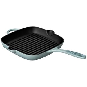 Denby Pavilion Blue Cast Iron Griddle Pan 25cm Oven Safe, For All Hob Types, Induction, Gas, Electric, Non Stick Denby Pavilion Blue Cast Iron Griddle Pan 25cm Oven Safe, For All Hob Types, Induction, Gas, Electric, Non Stick