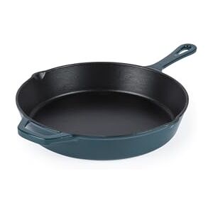 Salter Chester Cast Iron Frying Pan 26cm Universal Skillet, Oven Suitable to 240 °C, Grill, Fry & Sear, Hob to Oven to Table Cooking Pot, Induction Suitable, PFAS Free, Green Salter Chester Cast Iron Frying Pan 26cm Universal Skillet, Oven Suitable to 240 °C, Grill, Fry & Sear, Hob to Oven to Table Cooking Pot, Induction Suitable, PFAS Free, Green