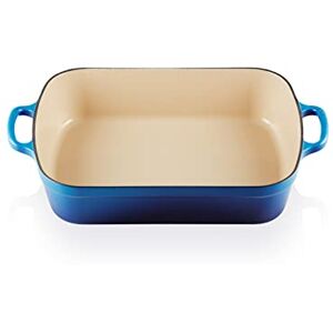 LE CREUSET Signature Enamelled Cast Iron Rectangular Roasting Dish, 33 cm, 4.9 litres, Azure, 20184332202422 LE CREUSET Signature Enamelled Cast Iron Rectangular Roasting Dish, 33 cm, 4.9 litres, Azure, 20184332202422