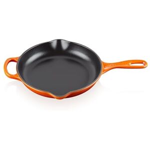 LE CREUSET Signature Enamelled Cast Iron Skillet Frying Pan with Helper Handle and Two Pouring Lips, 23 cm, Volcanic, 20182230900422 LE CREUSET Signature Enamelled Cast Iron Skillet Frying Pan with Helper Handle and Two Pouring Lips, 23 cm, Volcanic, 20182230900422