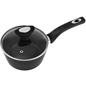 Venga! 16 cm Saucepan with Lid, 1.3 L Capacity, Non-Stick Coated, Dishwasher Safe, Turbo-Induction Bottom, Soft-Touch Ergonomic Handles, Black/Silver, VG POT 3010 Venga! 16 cm Saucepan with Lid, 1.3 L Capacity, Non-Stick Coated, Dishwasher Safe, Turbo-Induction Bottom, Soft-Touch Ergonomic Handles, Black/Silver, VG POT 3010