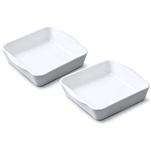 WM Bartleet & Sons 1750 TSET136 Set of 2 Traditional Porcelain Small Square Roasting & Baking Dishes (13.5cm) – White WM Bartleet & Sons 1750 TSET136 Set of 2 Traditional Porcelain Small Square Roasting & Baking Dishes (13.5cm) – White