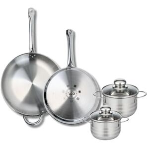 Fackelmann Elo Profi 9882350 4-Piece Cookware Set of 2 Frying Pans 28 and 32 cm and 2 Saucepans 14 and 16 cm Elo Profi Shiny Stainless Steel Induction Fackelmann Elo Profi 9882350 4-Piece Cookware Set of 2 Frying Pans 28 and 32 cm and 2 Saucepans 14 and 16 cm Elo Profi Shiny Stainless Steel Induction