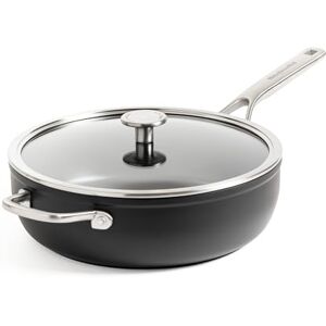 KitchenAid Forged Hardened Hard Anodized PFAS-Free Ceramic Non-Stick, 28/4.6 Litre cm Saute Pan, with Helper Handle, Lid, Induction, Oven Safe,Black KitchenAid Forged Hardened Hard Anodized PFAS-Free Ceramic Non-Stick, 28/4.6 Litre cm Saute Pan, with Helper Handle, Lid, Induction, Oven Safe,Black