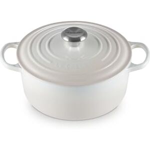 LE CREUSET Signature Enamelled Cast Iron Round Casserole Dish With Lid, 24 cm, 4.2 Litre, Meringue, 21177247164430 LE CREUSET Signature Enamelled Cast Iron Round Casserole Dish With Lid, 24 cm, 4.2 Litre, Meringue, 21177247164430