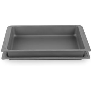 Russell Hobbs Shield 2-Piece Stackable Bakeware Set – 38 cm Ultra Non-Stick Roasting Tray & Baking Tin, Durable Carbon Steel, PFOA-Free, Oven Safe up to 220 °C, Long-Lasting Roaster & Oven Sheet, Grey Russell Hobbs Shield 2-Piece Stackable Bakeware Set – 38 cm Ultra Non-Stick Roasting Tray & Baking Tin, Durable Carbon Steel, PFOA-Free, Oven Safe up to 220 °C, Long-Lasting Roaster & Oven Sheet, Grey