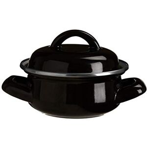Premier Porter Mini Casserole Dish with Lid, Wide Handles, Enamel, 0.4 litres Black Premier Porter Mini Casserole Dish with Lid, Wide Handles, Enamel, 0.4 litres Black