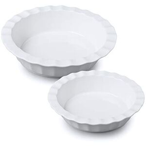 WM Bartleet & Sons 1750 Wm Bartleet & Sons Set of 2 Traditional Porcelain Round Deep Pie Dish with Crinkle Crust Rim, 23cm, 17cm – White WM Bartleet & Sons 1750 Wm Bartleet & Sons Set of 2 Traditional Porcelain Round Deep Pie Dish with Crinkle Crust Rim, 23cm, 17cm – White