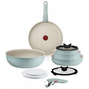 Tefal Ingenio Green 11-Piece Non-Stick Cookware Set – Induction Frying Pans, Wok, Saucepans with Glass Lids, Detachable Handles, Oven Safe, Stackable, Dishwasher Safe, L828SB04 Tefal Ingenio Green 11-Piece Non-Stick Cookware Set – Induction Frying Pans, Wok, Saucepans with Glass Lids, Detachable Handles, Oven Safe, Stackable, Dishwasher Safe, L828SB04