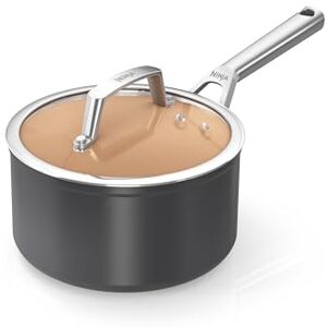Ninja Extended Life 20cm Ceramic Saucepan with lid, Non-Stick (No PFAS, PFOA, Lead or Cadmium), Induction Compatible, Oven Safe Up to 285°C, Terracotta & Grey, CW90220EUI Ninja Extended Life 20cm Ceramic Saucepan with lid, Non-Stick (No PFAS, PFOA, Lead or Cadmium), Induction Compatible, Oven Safe Up to 285°C, Terracotta & Grey, CW90220EUI