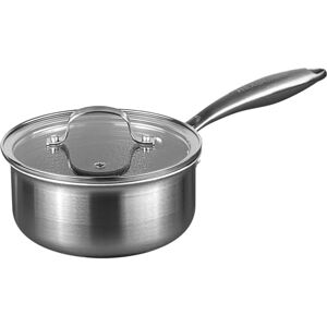 Prochef Saucepan, Stainless Steel, HexGuard Non-Stick, 18 cm Diameter x 9.5 cm Height, 1.2 kg, Tri-Ply Construction, Oven Safe to 230°C, Silver Prochef Saucepan, Stainless Steel, HexGuard Non-Stick, 18 cm Diameter x 9.5 cm Height, 1.2 kg, Tri-Ply Construction, Oven Safe to 230°C, Silver
