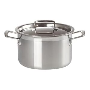 LE CREUSET 3-Ply Stainless Steel Deep Casserole with Lid, 20 x 9.7 cm, 96200620001000 LE CREUSET 3-Ply Stainless Steel Deep Casserole with Lid, 20 x 9.7 cm, 96200620001000