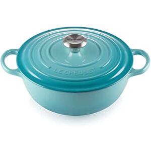 LE CREUSET Signature Enamelled Cast Iron La Marmite Casserole Dish with Lid, 26 cm, 4.1 Litre, Caribbean LE CREUSET Signature Enamelled Cast Iron La Marmite Casserole Dish with Lid, 26 cm, 4.1 Litre, Caribbean