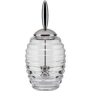 Alessi Honey Pot TW01 Design Honey Dispenser with Dipper, Glass and Stainless Steel, White Alessi Honey Pot TW01 Design Honey Dispenser with Dipper, Glass and Stainless Steel, White