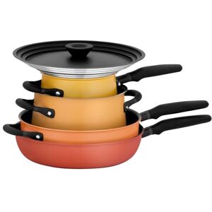 Meyer Accent Spark Induction Hob Pan Set 6 Piece Stackable Pots and Pans Set with Universal Lids & Anti Spill Shape, Mix of Stainless Steel & Non Stick Cookware Meyer Accent Spark Induction Hob Pan Set 6 Piece Stackable Pots and Pans Set with Universal Lids & Anti Spill Shape, Mix of Stainless Steel & Non Stick Cookware