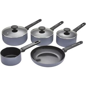 Morphy Richards 5 pc Saucepan Set, Recycled Aluminium, 14cm Milk Pan, 23cm Frying Pan, 16cm, 18cm & 20cm Saucepan, Non Stick Coating, Soft Touch Handles, Suitable for All Hobs, Grey, 859503 Morphy Richards 5 pc Saucepan Set, Recycled Aluminium, 14cm Milk Pan, 23cm Frying Pan, 16cm, 18cm & 20cm Saucepan, Non Stick Coating, Soft Touch Handles, Suitable for All Hobs, Grey, 859503