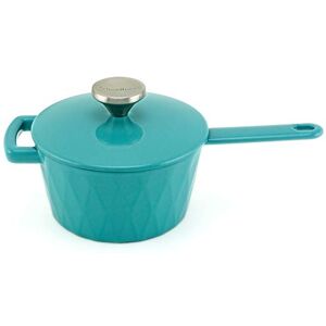 HearthStone Cookware Diamond Enameled Cast Iron Saucepan, Turquoise, 18 cm, 1.6 Litre for All Surfaces Including Induction and Oven HearthStone Cookware Diamond Enameled Cast Iron Saucepan, Turquoise, 18 cm, 1.6 Litre for All Surfaces Including Induction and Oven