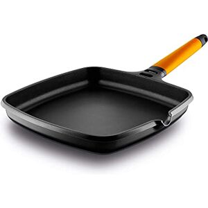 Fundix 27 x 27cm Nonstick Cast Aluminium Induction Griddle with Removable Handle, Orange Fundix 27 x 27cm Nonstick Cast Aluminium Induction Griddle with Removable Handle, Orange