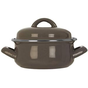 Premier Porter Mini Casserole Dish with Lid, Wide Handles, Enamel, 0.5 litres Grey Premier Porter Mini Casserole Dish with Lid, Wide Handles, Enamel, 0.5 litres Grey