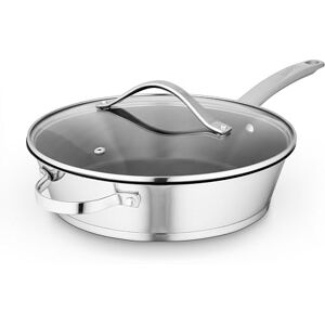 Tower GF900266 Good Food in Partnership 28cm Multi-Pan with Tempered Glass Lid, 10x Stronger Ceramic Non-Stick Coating, Induction Compatible and Oven Safe, Stainless Steel Tower GF900266 Good Food in Partnership 28cm Multi-Pan with Tempered Glass Lid, 10x Stronger Ceramic Non-Stick Coating, Induction Compatible and Oven Safe, Stainless Steel