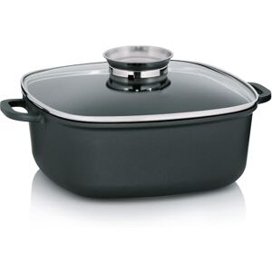 Kela braising pan 28 x 28 cm, lid with Aroma knob, Induction Serving pan KERROS, cast Aluminium Coated, Paella pan with high Rim Kela braising pan 28 x 28 cm, lid with Aroma knob, Induction Serving pan KERROS, cast Aluminium Coated, Paella pan with high Rim