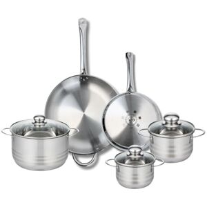 Fackelmann Elo Profi 9880450 5-Piece Cookware Set of 2 Frying Pans 24 and 32 cm and 3 Saucepans 14, 16 and 20 cm Elo Profi Shiny Stainless Steel Induction Fackelmann Elo Profi 9880450 5-Piece Cookware Set of 2 Frying Pans 24 and 32 cm and 3 Saucepans 14, 16 and 20 cm Elo Profi Shiny Stainless Steel Induction