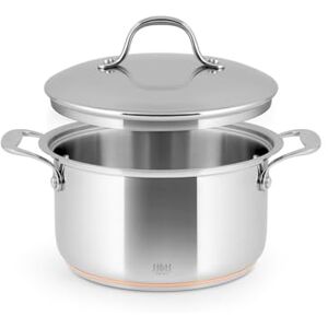 H&H Stainless Steel and Copper Casserole - 20cm, 2 Handles, with Lid H&H Stainless Steel and Copper Casserole - 20cm, 2 Handles, with Lid