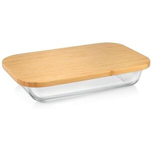 Tescoma Ovenproof Glass Dish with Bamboo Lid - Baking Dish Tescoma Ovenproof Glass Dish with Bamboo Lid - Baking Dish