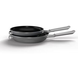 Ninja ZEROSTICK Stackable Cookware Frying Pan 2-Piece Set, Non-Stick, Space Saving, 24/28cm Frying Pans, Long Lasting Hard Anodised Aluminium, Induction Compatible, Grey, C52200UK Ninja ZEROSTICK Stackable Cookware Frying Pan 2-Piece Set, Non-Stick, Space Saving, 24/28cm Frying Pans, Long Lasting Hard Anodised Aluminium, Induction Compatible, Grey, C52200UK