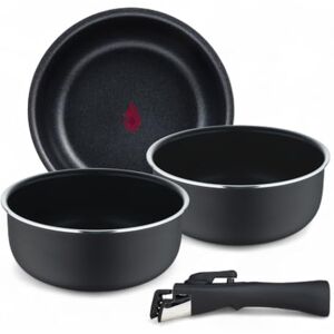 Bergner Click & Cook Set of 4 Aluminium Press Casserole with Removable Handle and Heat Point ILAG Essential Coating Anthracite Suitable for Induction Cookers Bergner Click & Cook Set of 4 Aluminium Press Casserole with Removable Handle and Heat Point ILAG Essential Coating Anthracite Suitable for Induction Cookers