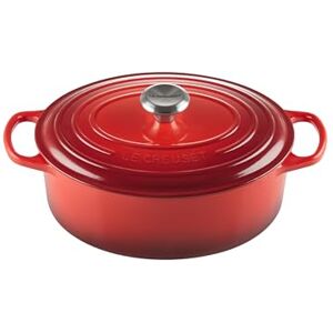 LE CREUSET Signature Enamelled Cast Iron Oval Casserole Dish With Lid, 29 cm, 4.7 Litre, Cerise, 21178290602430 LE CREUSET Signature Enamelled Cast Iron Oval Casserole Dish With Lid, 29 cm, 4.7 Litre, Cerise, 21178290602430
