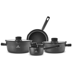 KARACA Swiss Crystal Midnight 6-Piece Ceramic Pots and Pans Sets Non-Stick, Induction Cookware Set, PFAS-Free, Dishwasher Safe, Black Includes Saucepan, 2 Cooking Pots with Lids, Frying Pan KARACA Swiss Crystal Midnight 6-Piece Ceramic Pots and Pans Sets Non-Stick, Induction Cookware Set, PFAS-Free, Dishwasher Safe, Black Includes Saucepan, 2 Cooking Pots with Lids, Frying Pan