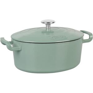 Sitram 715405 Sitrabella Casserole Oval Enamelled Cast Iron Length 26 cm 4 Litres Enamelled Exterior Sage Green Interior White All Heat Sources Including Induction Ideal Meal 4-5 Guests Sitram 715405 Sitrabella Casserole Oval Enamelled Cast Iron Length 26 cm 4 Litres Enamelled Exterior Sage Green Interior White All Heat Sources Including Induction Ideal Meal 4-5 Guests