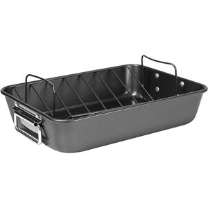 Prochef 15" Roaster with V Rack, Non-Stick Heavy Gauge Roasting Tray, PFAS-Free, Dishwasher Safe, Oven Safe to 230°C – 38.5x27.5x7.5cm Large Roasting Pan, Grey, BlackOne Prochef 15" Roaster with V Rack, Non-Stick Heavy Gauge Roasting Tray, PFAS-Free, Dishwasher Safe, Oven Safe to 230°C – 38.5x27.5x7.5cm Large Roasting Pan, Grey, BlackOne