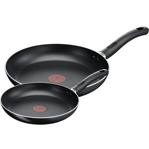 Tefal Taste Twin Frying Pan Set, 20cm & 28cm Non-Stick Aluminium Pans, Thermo-Spot Heat Indicator, Lightweight, All Hobs Except Induction, Black B189S244 Tefal Taste Twin Frying Pan Set, 20cm & 28cm Non-Stick Aluminium Pans, Thermo-Spot Heat Indicator, Lightweight, All Hobs Except Induction, Black B189S244