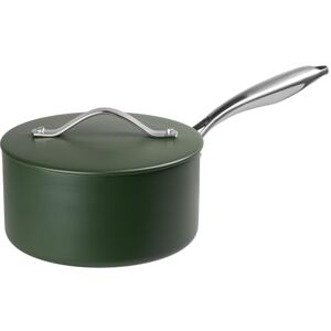 Prochef 20cm Ceramic Non-Stick Saucepan with Lid, Aluminium Induction Compatible, Green Prochef 20cm Ceramic Non-Stick Saucepan with Lid, Aluminium Induction Compatible, Green