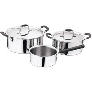 MasterPro Set of 5 Triple Frying Pans 1 Saucepan 16 cm 1 Casserole with Lid 20 cm 1 Casserole with Lid 24 cm Casserole with Silicone Handle Stainless Steel Lid MasterPro Set of 5 Triple Frying Pans 1 Saucepan 16 cm 1 Casserole with Lid 20 cm 1 Casserole with Lid 24 cm Casserole with Silicone Handle Stainless Steel Lid