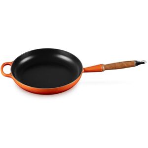 LE CREUSET Signature Cast Iron Frying Pan with Wooden Handle 26cm Volcanic, 20258260900422 LE CREUSET Signature Cast Iron Frying Pan with Wooden Handle 26cm Volcanic, 20258260900422