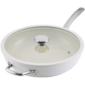 Circulon Halo with LaserDefense 30cm Induction Hob Ceramic Non Stick Frying Pan with Lid – Made Without PFAS, Non Toxic Ceramic Cookware, Dishwasher & Oven Safe Skillet Pan- Pearl White Circulon Halo with LaserDefense 30cm Induction Hob Ceramic Non Stick Frying Pan with Lid – Made Without PFAS, Non Toxic Ceramic Cookware, Dishwasher & Oven Safe Skillet Pan- Pearl White