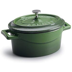 Baldassare Agnelli Pentole Agnelli Oval Mini Casserole Pot With Two Cast Iron Handles, Diameter-9 Cm, Grey Green, 0.4 Litres Baldassare Agnelli Pentole Agnelli Oval Mini Casserole Pot With Two Cast Iron Handles, Diameter-9 Cm, Grey Green, 0.4 Litres